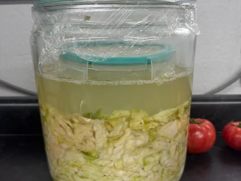 Spicy Tangy Garden Sauerkraut with Lemongrass and Nutmeg